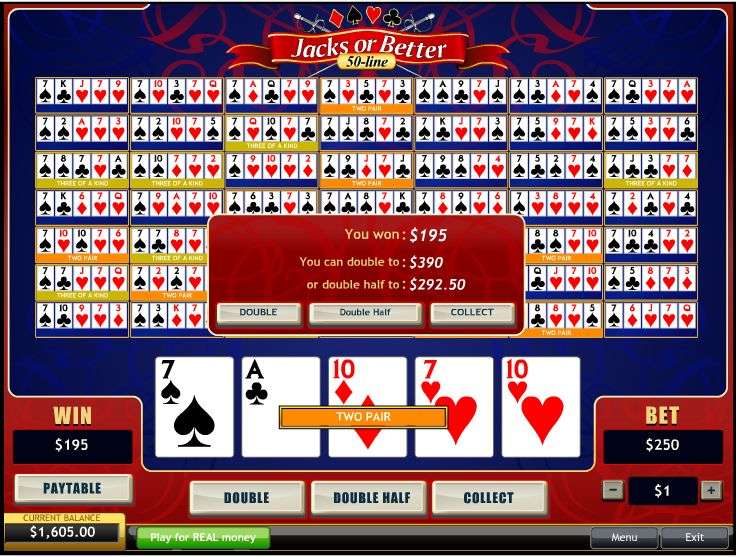 Jacks or Better 50 Line Video Poker by Playtech