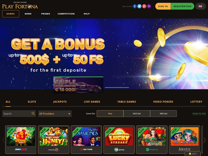 официальный сайт Play Fortuna casino  10 руб