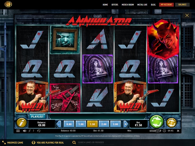 Heavy metal online casino game