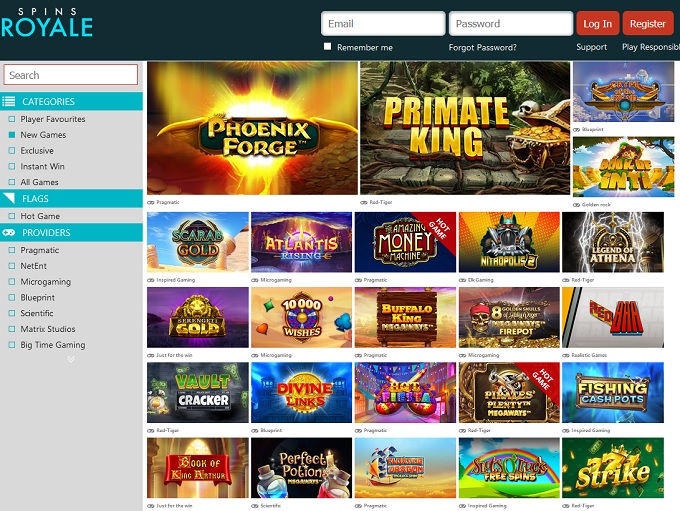 el royale casino free spins