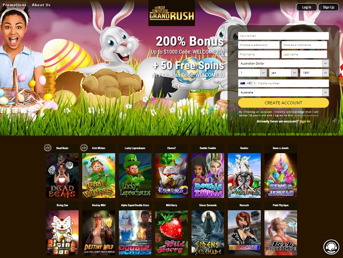 rush games online casino bonus no deposit
