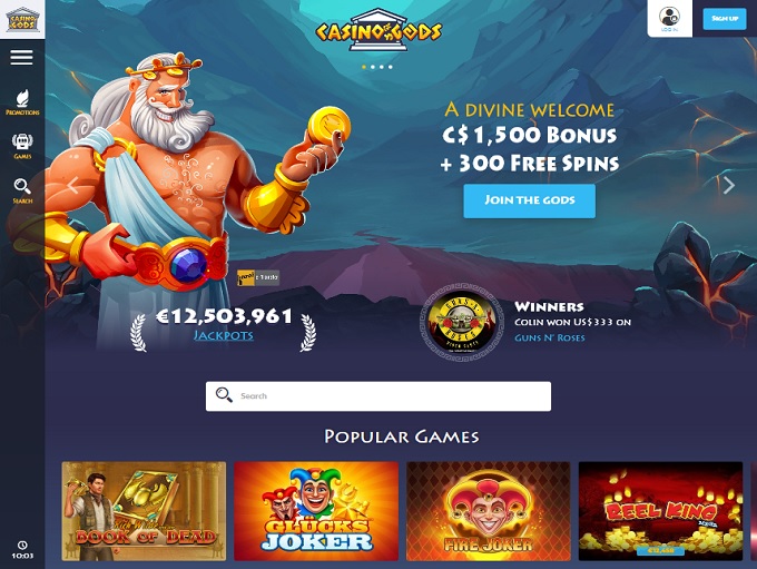 слоты Casino GODS 100 руб