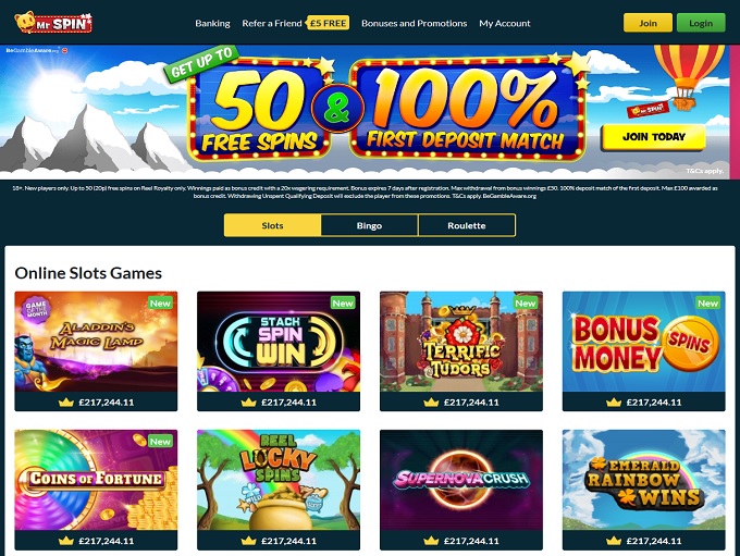 Mr Spin Online Casino Review