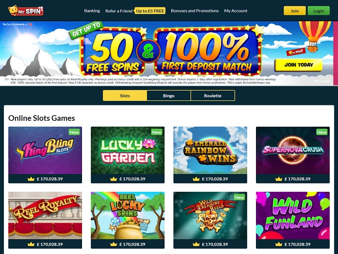 Mr Spin Online Casino Review