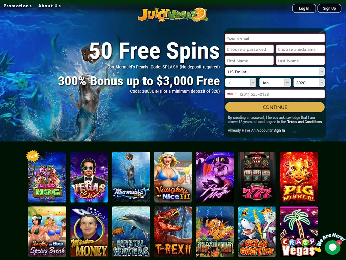 Juicy Vegas Online Casino Free Chip