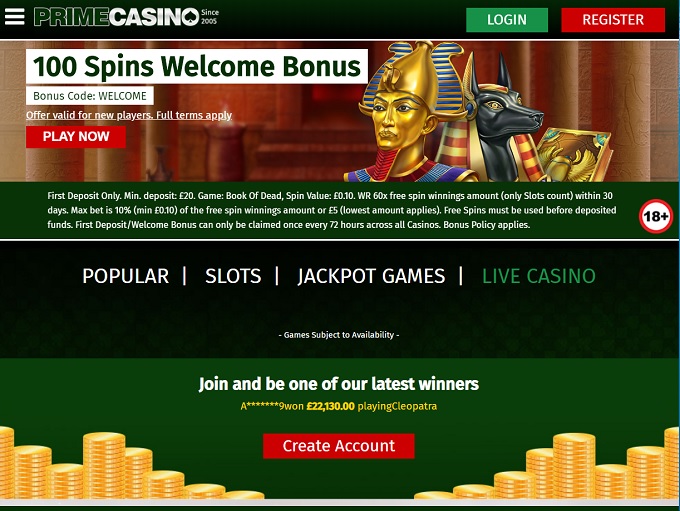 Prime Slots 10 Free Spins