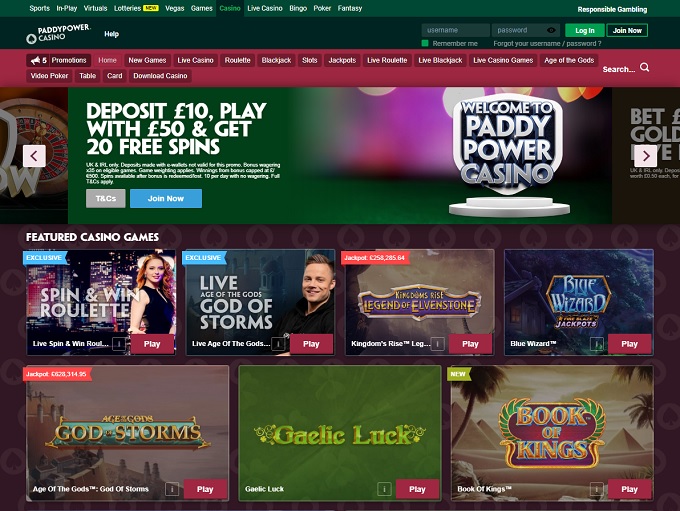 Paddy Power Online Casino