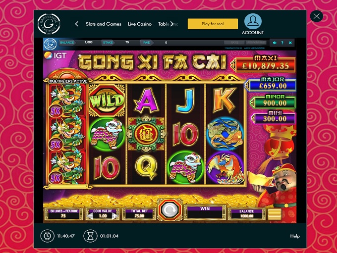 grosvenor casino online promotion code