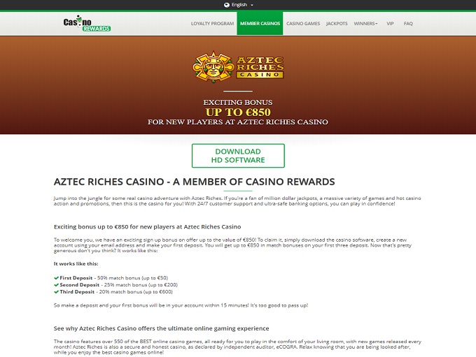 aztec riches online casino