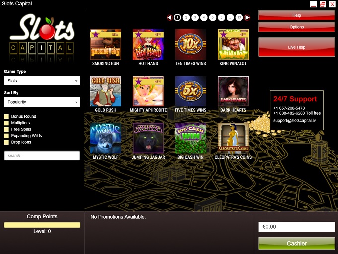 Slots Capital casino is an online casino that provides players with a multitude of slots and other games through a downloadable client and instant-play software.It is managed by the accredited Sloto'Cash group and powered by Rival casino is licensed by the jurisdiction of Curacao.Games.