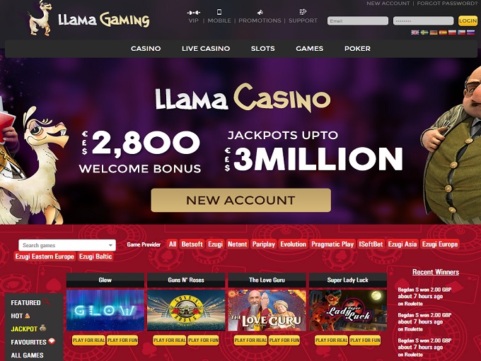 llama casino лотерея