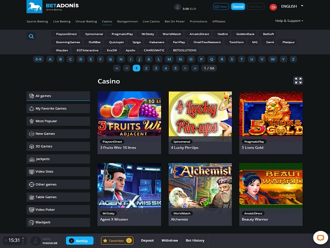 betadonis Casino Oyunlarının Kategorileri