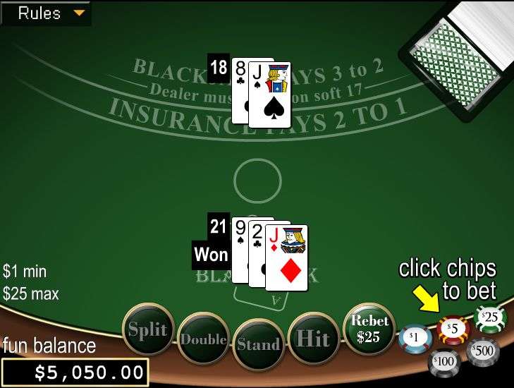 European Blackjack $1-$25 by Real Time Gaming