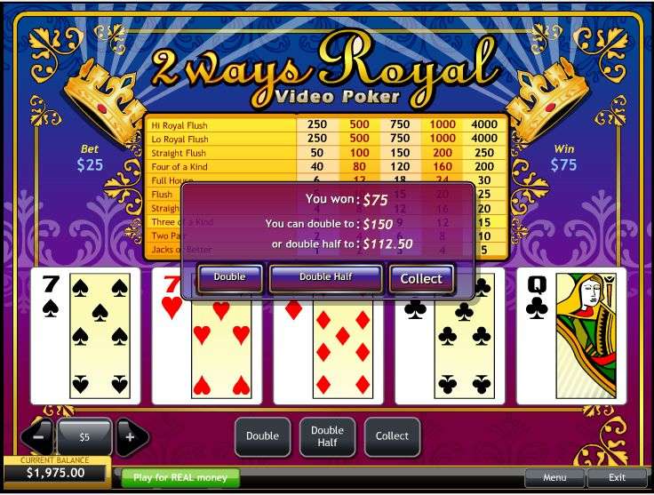 2 Ways Royal Video Poker by Playtech