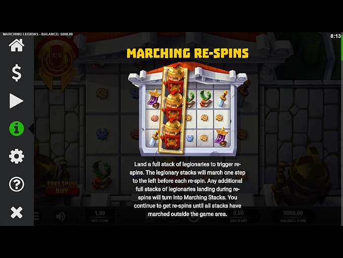 Play Marching Legions Video Slot from Relax Gaming for Free