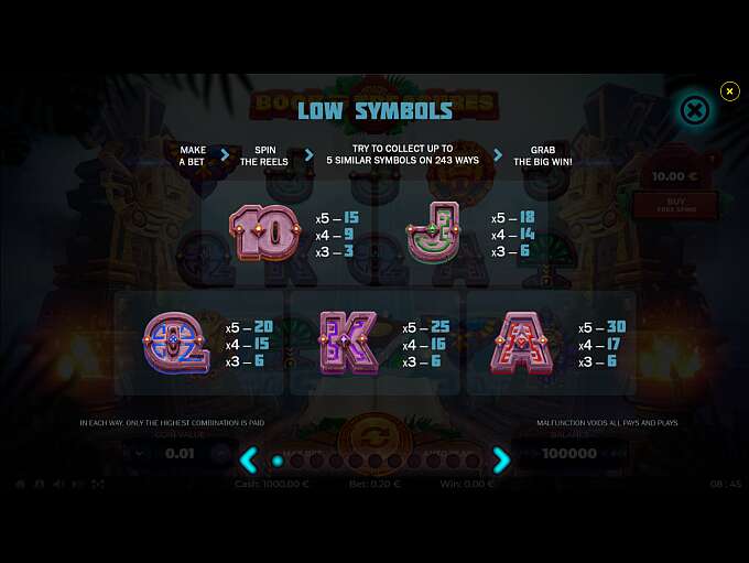 Play Book of treasures Video Slot from ThunderSpin for Free