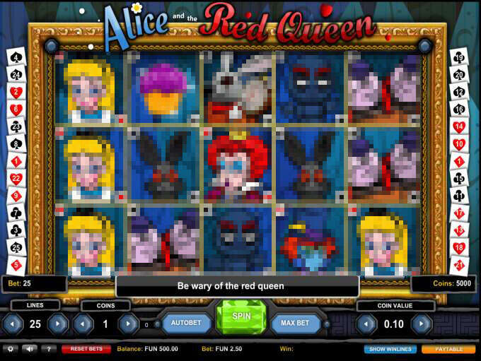 Alice and the red queen 1x2gaming slot game hit jackpots