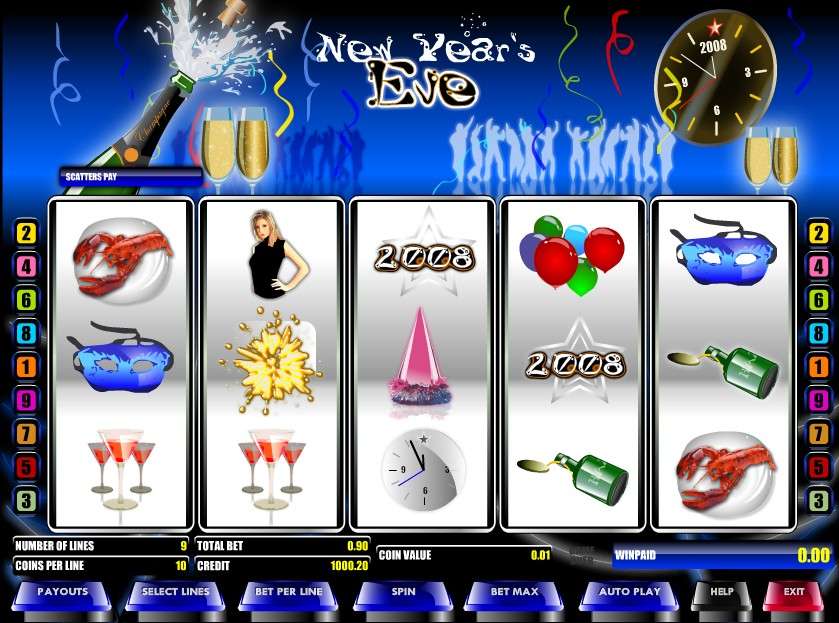 Play New Year&#039;s Eve Video Slot from B3W for Free