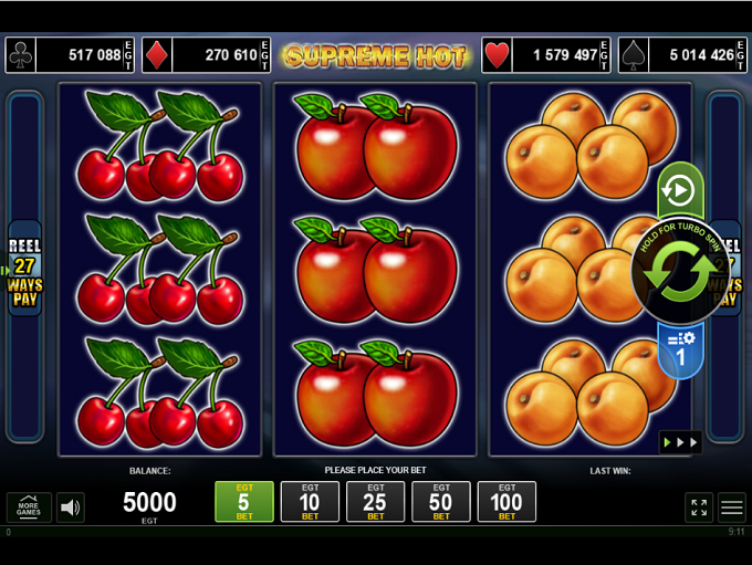 Play Supreme Hot Video Slot from Amusnet Interactive for Free
