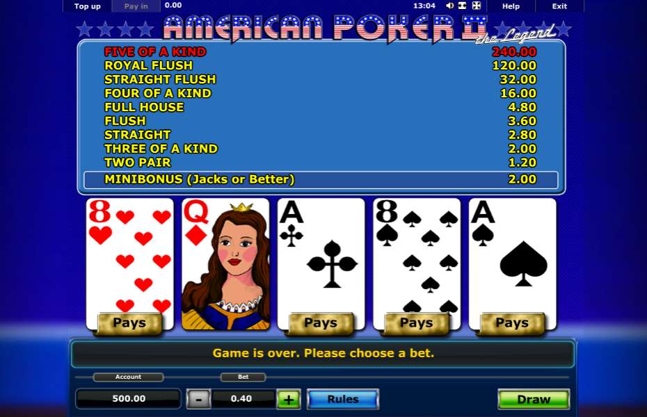 American Poker II Deluxe by Novomatic