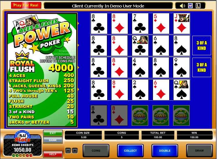 Aces &amp; Faces Power Poker by MicroGaming