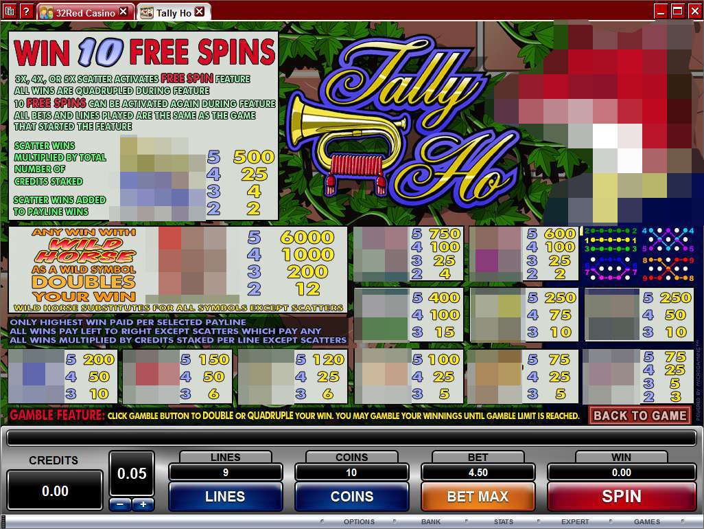 Play Free Tally Ho Online Casino Slot Games With $888