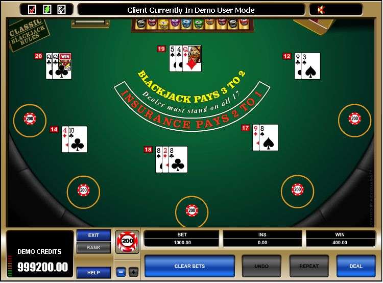 Multi-Hand BlackJack Classic by MicroGaming