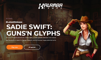 Kalamba Games Unleashes Sadie Swift Guns N Glyphs Slot