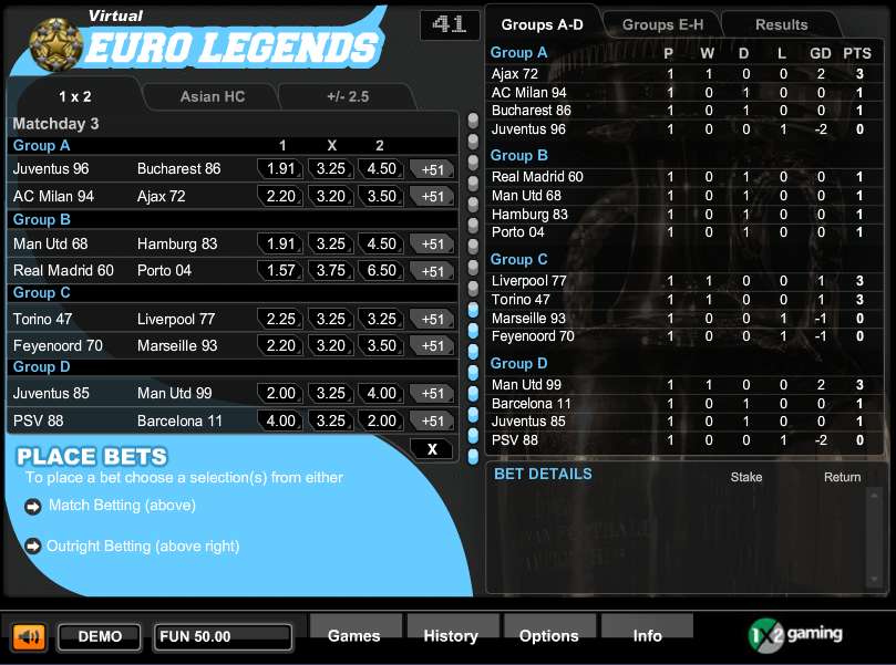 Virtual Euro Legends by 1x2gaming