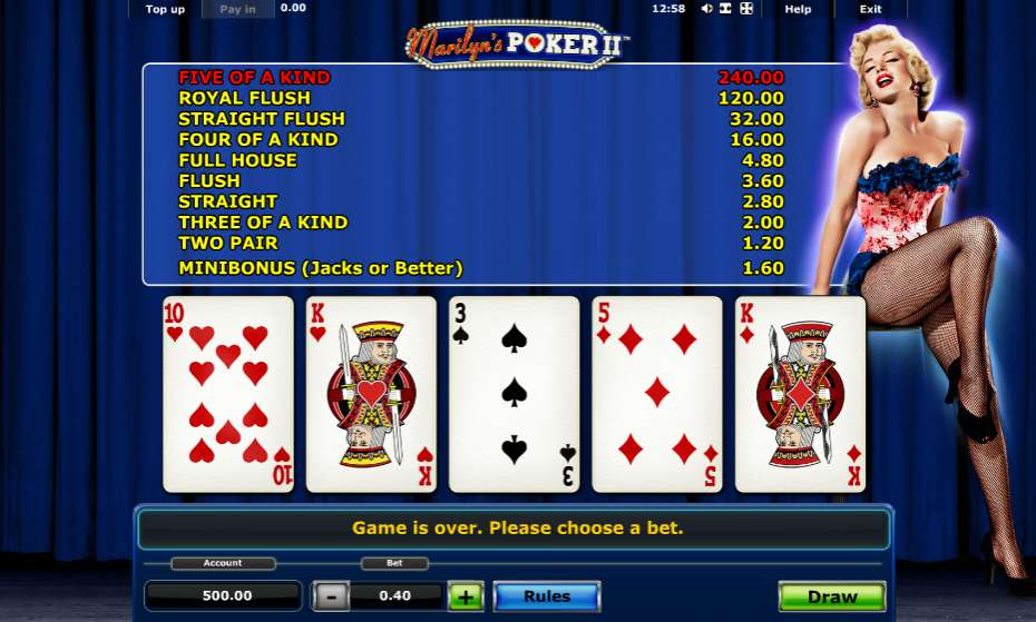 Marilyn's Poker II by Novomatic
