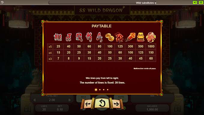88 Wild Dragon by Booongo