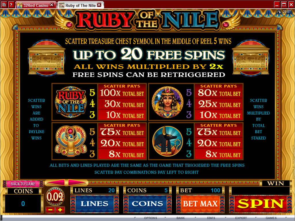 Ruby Of The Nile gameplay screenshot