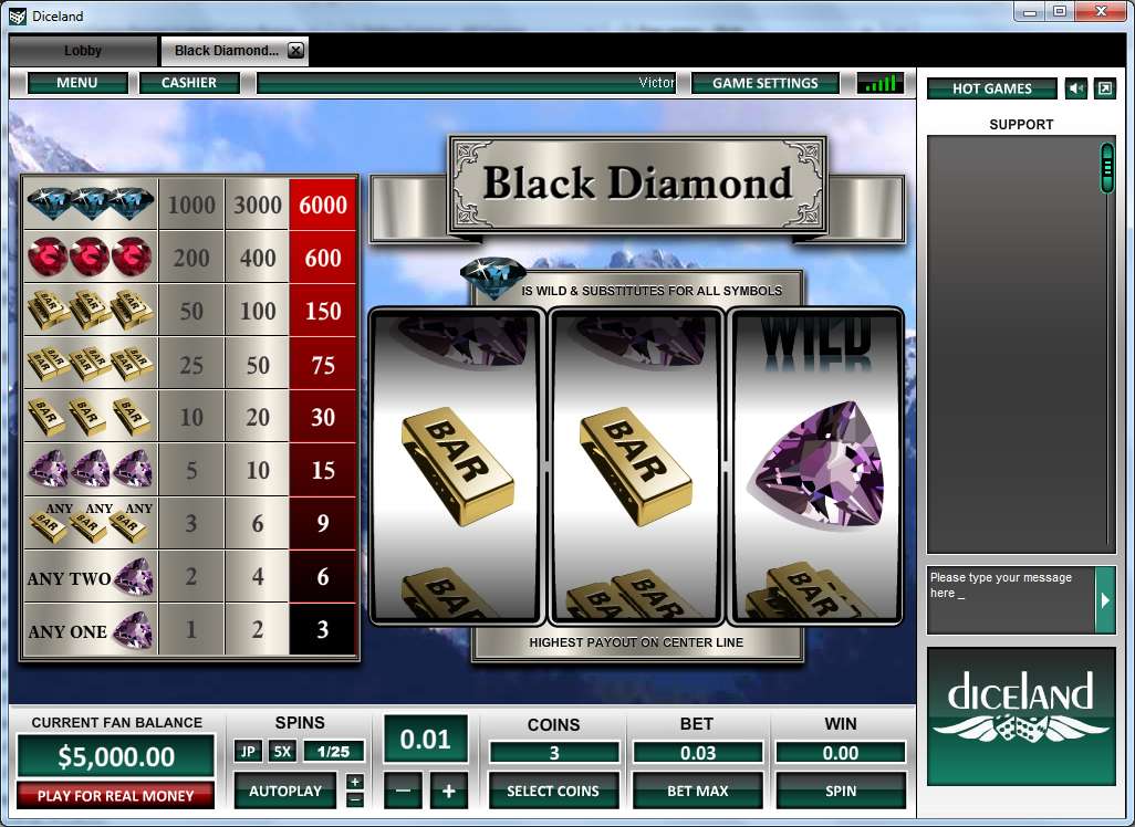 Black Diamond 1 Line gameplay screenshot