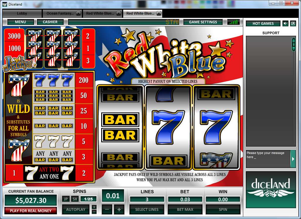 Red White Blue 3 Lines by Octopus Gaming