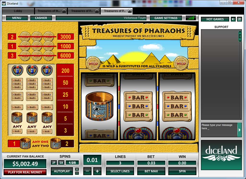 Treasure of Pharaohs 3 Lines by Octopus Gaming
