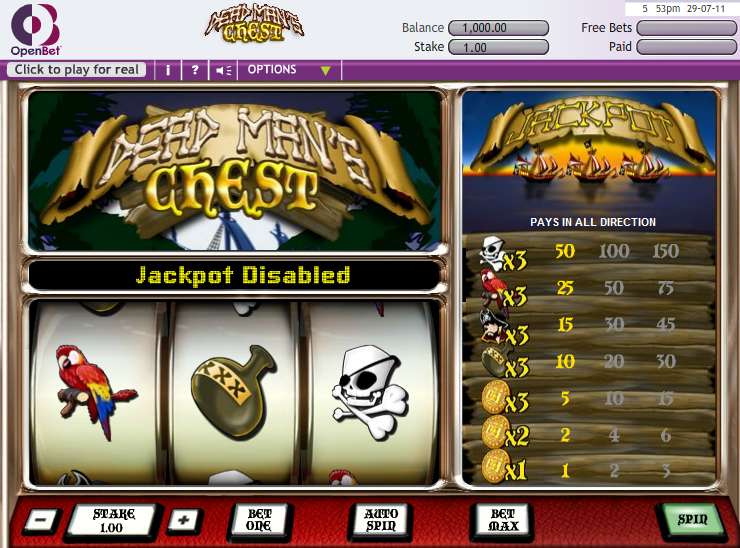 Dead Man's Chest - 3 Reel by OpenBet