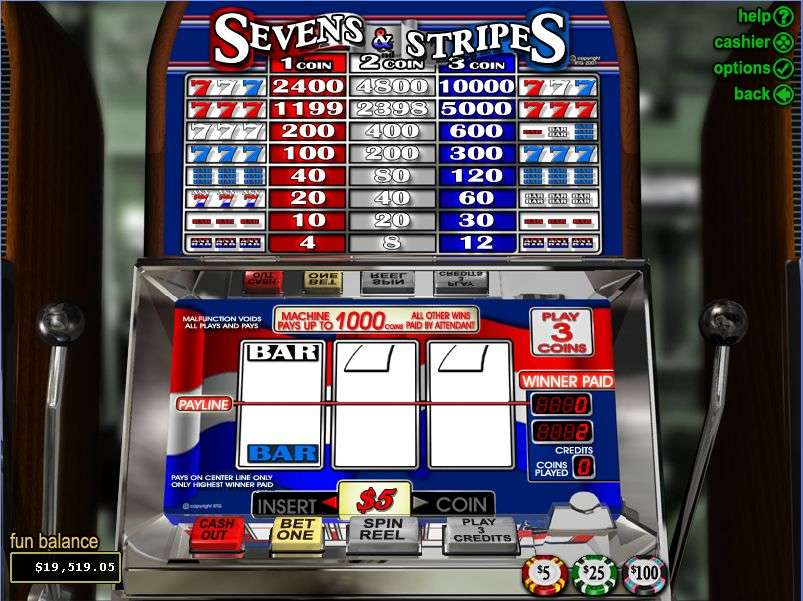 Sevens & Stripes by Real Time Gaming