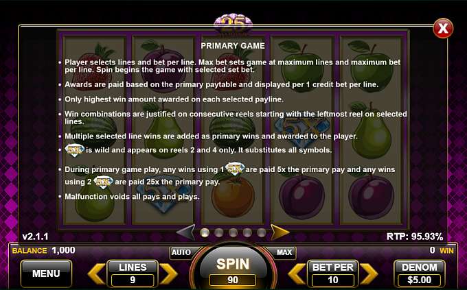 25 Diamonds by Spin Games