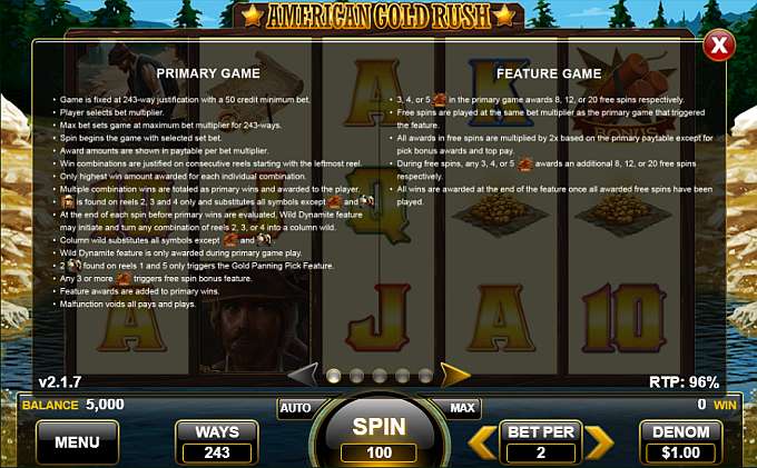American Gold Rush by Spin Games