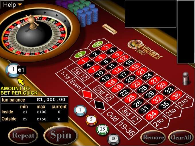 American Roulette gameplay screenshot