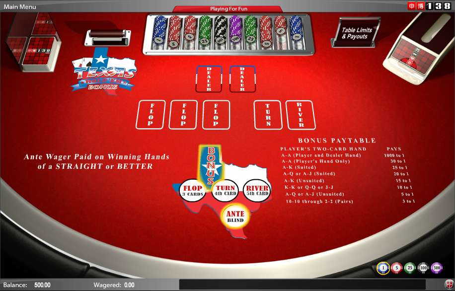 Texas Hold 'em Bonus Poker by Amaya