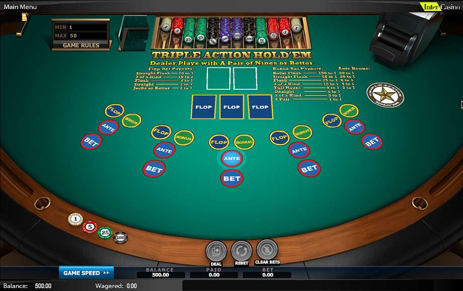 Triple Action Hold'em gameplay screenshot