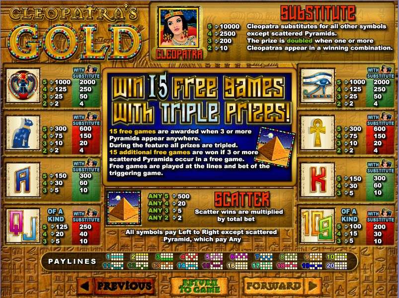 Cleopatra's Gold by Real Time Gaming