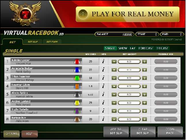Virtual Racebook 3D by BetSoft