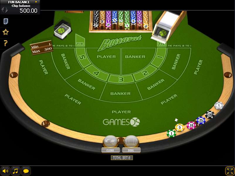 Baccarat gameplay screenshot