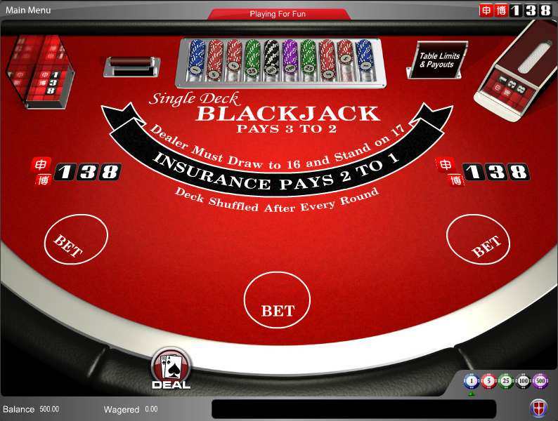 Single Deck Blackjack by Amaya