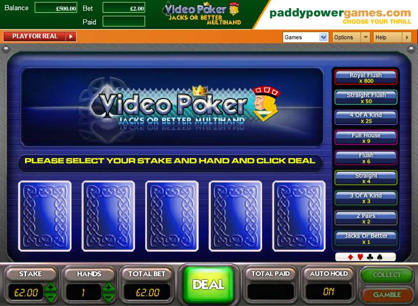 Jacks or Better gameplay screenshot