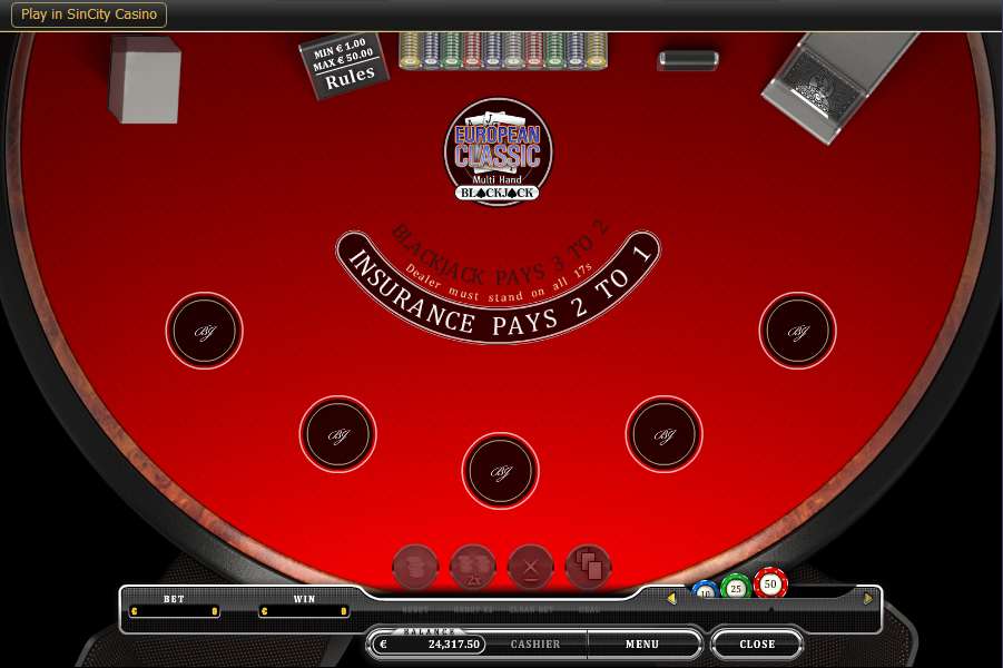 European Classic Multihand Blackjack by Oryx