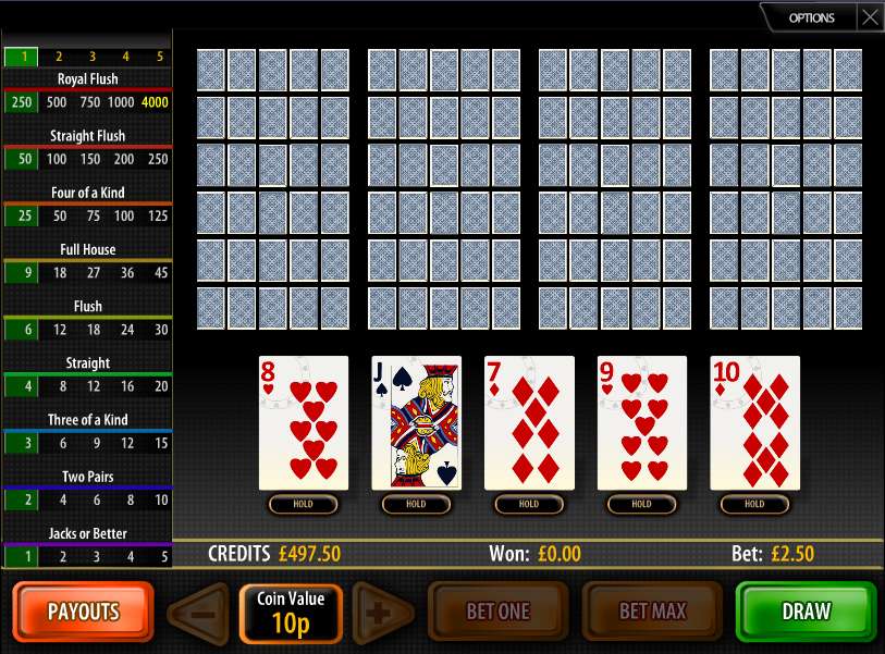 Jacks or Better - 25 Lines gameplay screenshot