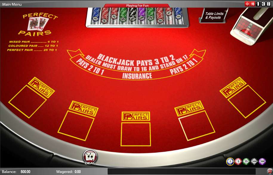 Perfect Pairs Blackjack by Amaya